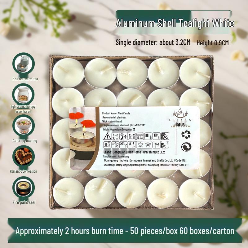 Smokeless 4-Hour White Tealight Candles for Hotel Catering & Insulation