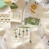 5 Paar Retro-Blümchensocken, Struktur-Unifarbsocken, Damensocken & Strumpfwaren Wadenhohe Socken Rustikale Retro-Freizeitsocken
