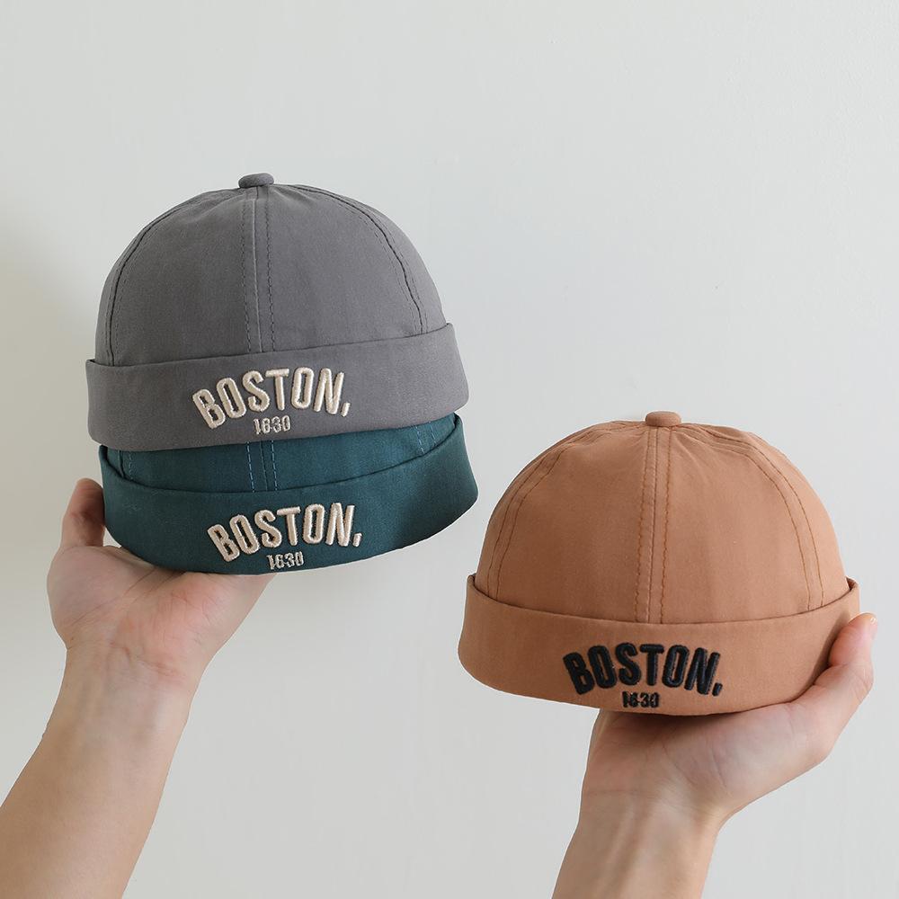 New Letter Baby Brimless Hat Autumn Summer Baby Boys Girls Dome Melon Cap Toddler Kids Landlord Hats Beanies 50cm