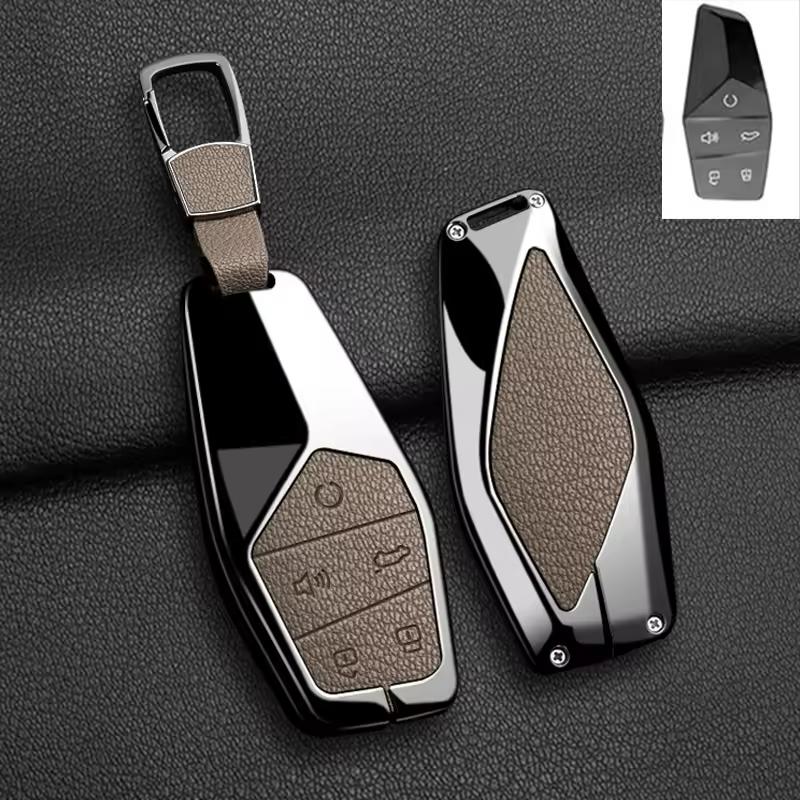Zinc alloy car key protection cover, suitable for MG One 2022 2023 2024 car remote control key bag keychain accessories