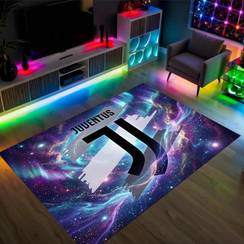 Juventus FC Design Crystal Velvet Carpet Cozy Non?Slip Printed Rug For Bedroom Living Room Entrance