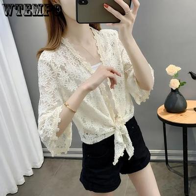 Spring Summer Casual Versatile Women's Thin Breathable Cardigans Female Casual Solid Color Lace Sunscreen Shawls Coats