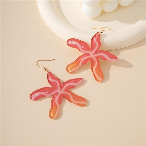 Оранжевые серьги-звезды с градиентным изменением серьги односторонняя печать модные изысканные праздничные подарки