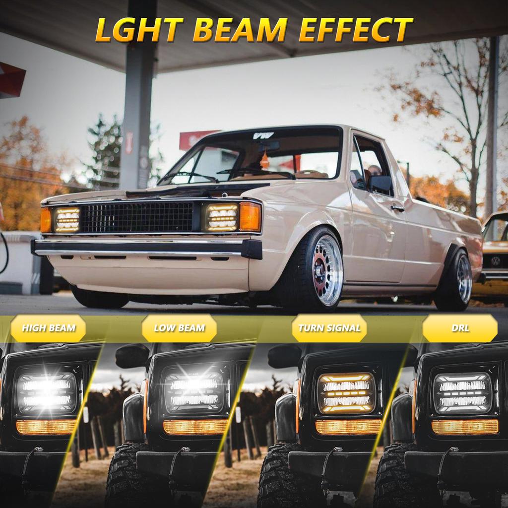 5 x 7 Zoll Quadrat LED Scheinwerfer Hohe Helligkeit IP67 Wasserdicht Abblendlicht Fernlicht LKW Frontscheinwerfer