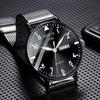 Thin Korean Style Luminous Waterproof Watch with Double Calendar and Interchangeable Straps.
