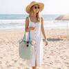 Large Capacity Woven Shoulder Bag Summer Beach Handbag Foldable Nylon Mesh Tote Bag  Women