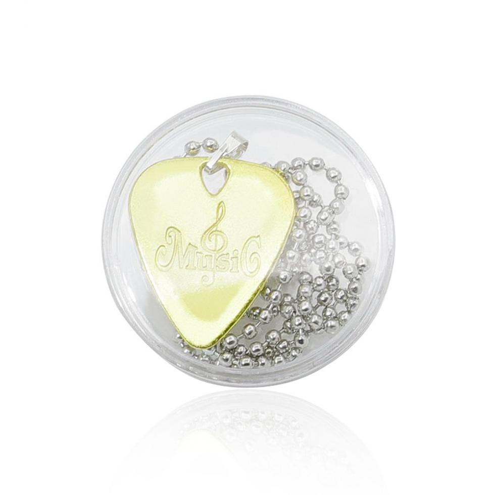 Beautiful Guitar Picks Necklace Plectrum Plucked String Instrument Accessories Gold & Sliver Color