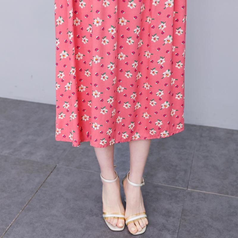 Casualowe letnie sukienki damskie z krótkim rękawem Eleganckie długie sukienki dla pań