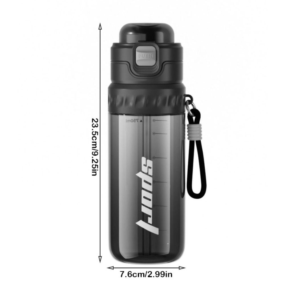 750ML Mist Spray Bottle Mist Spray Function Plastic Sports Water Bottle Dual Drinking Modes Push Button Lid Straw Water Bottle