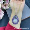 Baroque Pearl Gemstone Jewelry Set Women Vintage Style Necklace Earrings Bracelet Ring With Agate Pendant Snake Chain