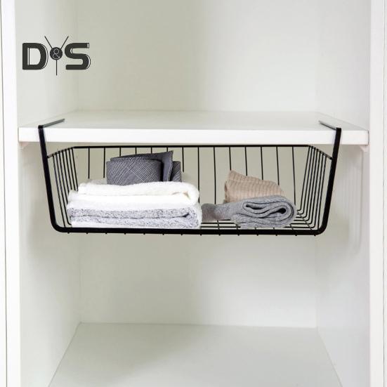 Coș suspendat, puternic, portant, capacitate mare, instalare simplă, organizator de raft sub dulap, coș de depozitare glisant