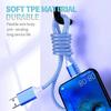 3A Glowing Cable Micro USB Type C Cable Charging For Sony Xperia Huawei Xiaomi LED Light Charger Flowing Streamer USB Cord