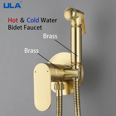 ULA Gloden Bidet Mixer Faucet Toilet Faucets Ducha Cold&Hot Water Mixer Crane Round Shower Sprayer Hygienic Shower