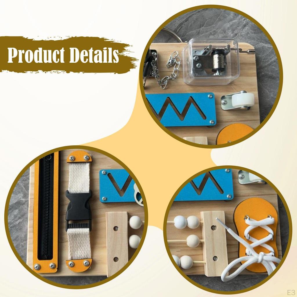 Busy Board Activity Motor Skills Portable Intellectual Development Travel Toy Sensory for