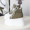 Fashion Small Super High Heel 13cm Frosted Leather High-top Shoes Women's Autumn and Winter New Velvet Muffin Platform Casual Sneakers