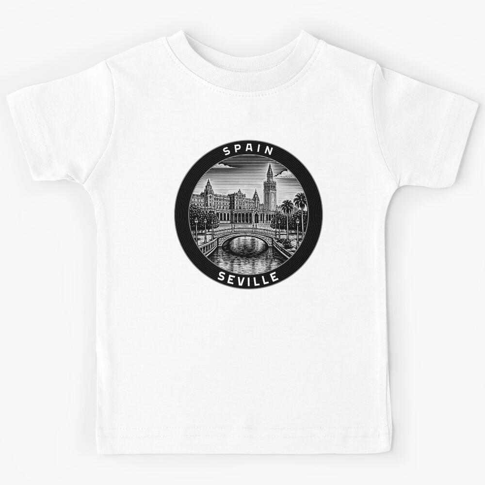 Seville Spain Linocut Style Kids T-Shirt 110