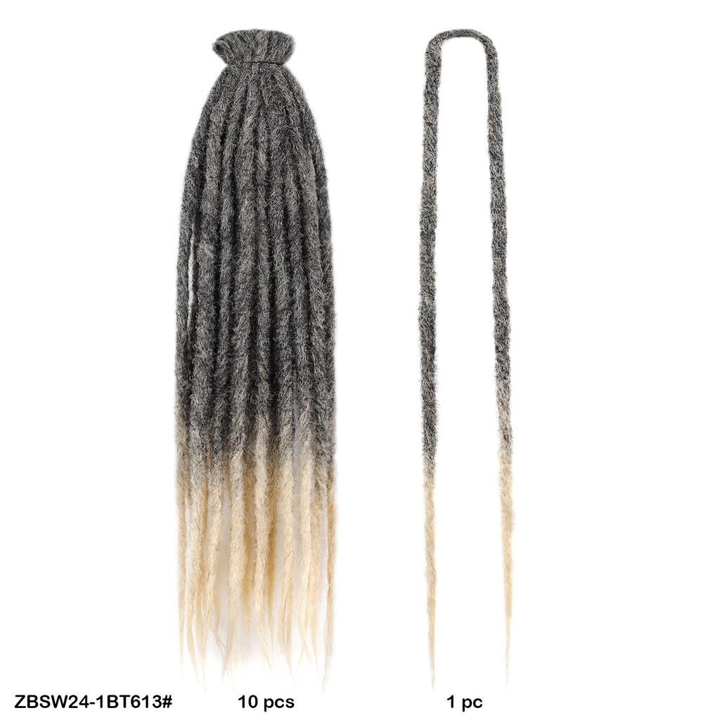 10 Stück/Lot Häkelhaar Dreadlock Doppel Afro Flechthaarverlängerung 24 Zoll Häkel-Box Braids Haar Synthetische Schwarze Zöpfe für Frauen