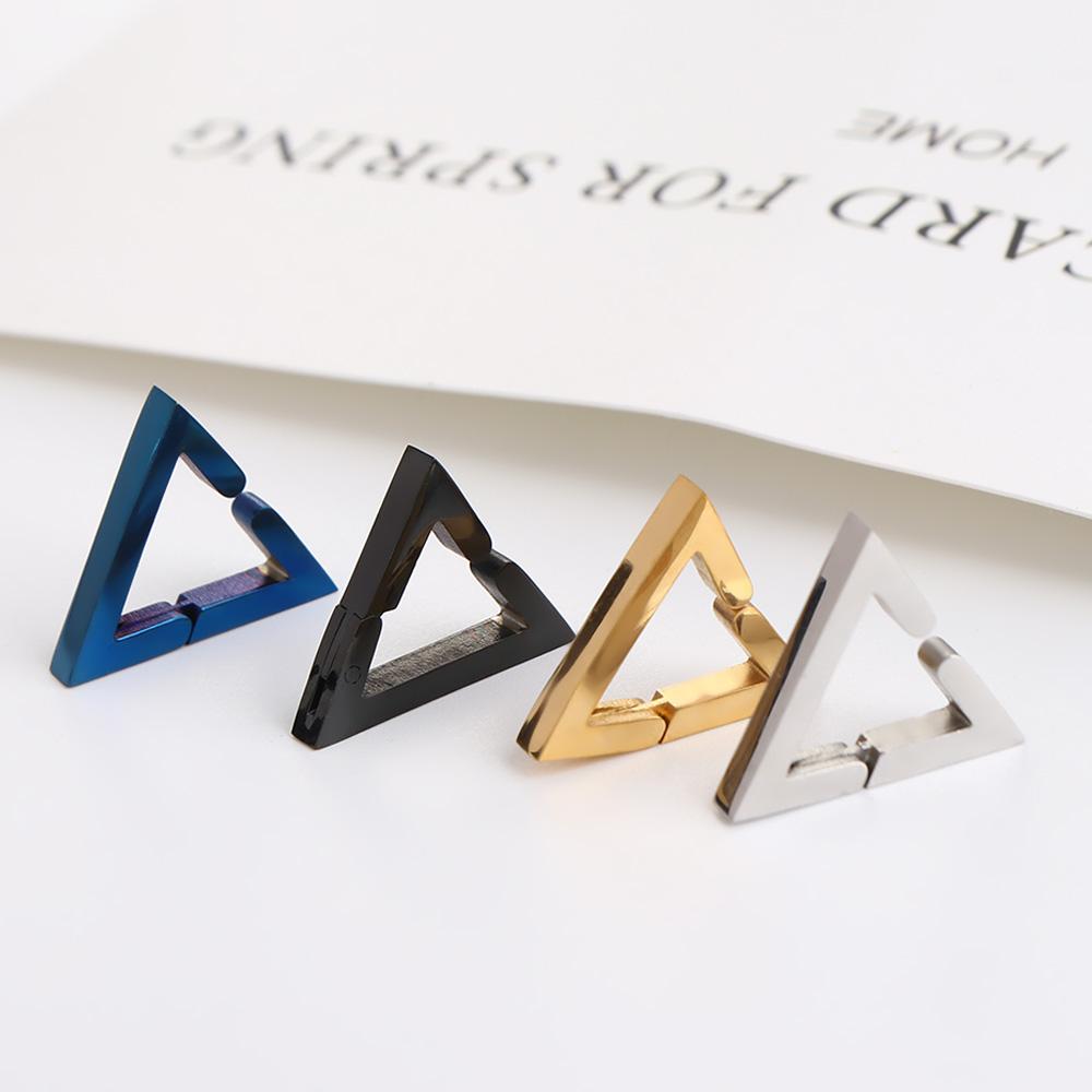 Jewelry Punk Stainless Steel Temperament Clip On Earrings Women Ear Clip Korean Ear Cuff Triangle