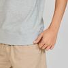 Champion Short Sleeve Crew Neck Oxford with Fleece Lining and Logo Embroidery Men's Sweatshirt, Basic, Gray, C3-Z020, One-Point