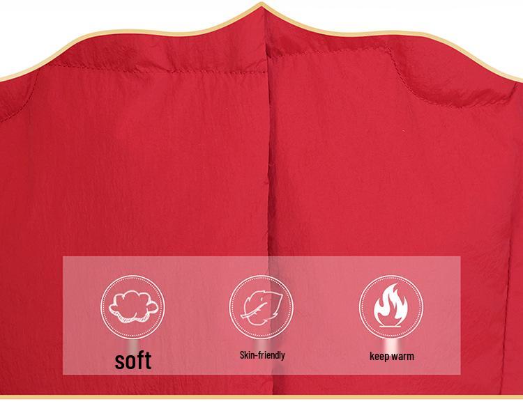 Red Chinese Style Winter Down Jacket for Middle-aged and Elderly Women: Warm, Thick Cotton Coat