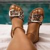 Summer New Sandals Flat Bottom Women's Buckle Slippers Sandals Shos Women's Shoes