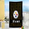 Steelers Team Spirit Personalized Name Beach Towel Quick-Dry Soft Microfiber Suitable for Swimming Gym Camping Yoga Vacation