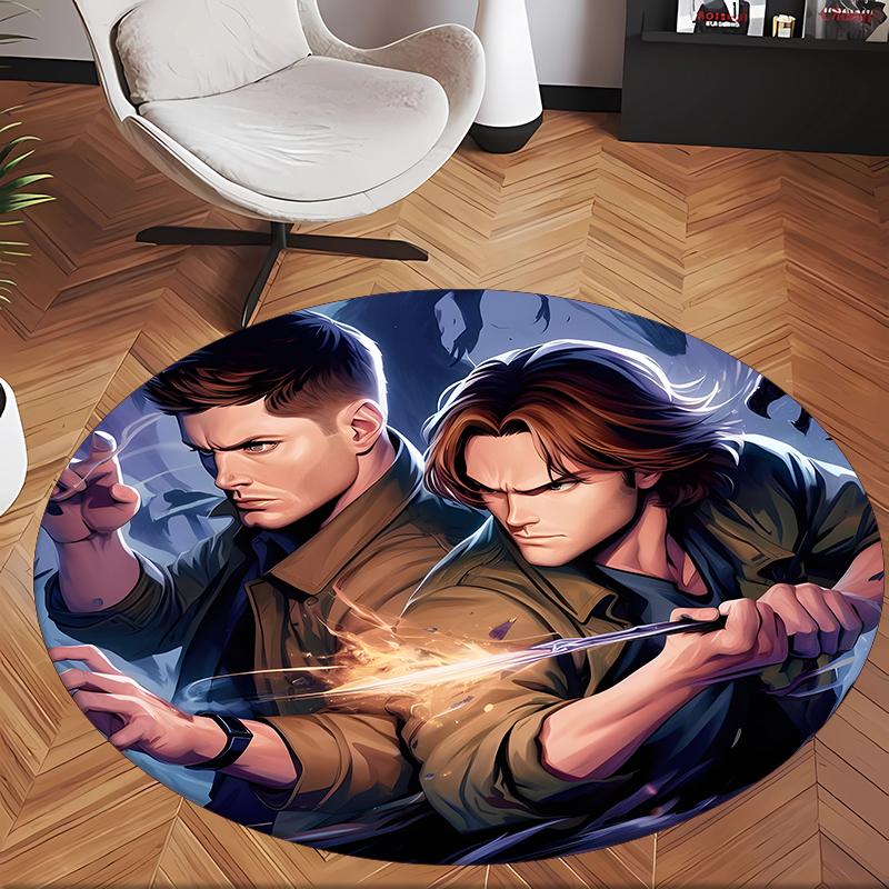 Supernatural (5) Round Office Rug Decorative Floor Rug for Office Bedroom Living Room and Home Space