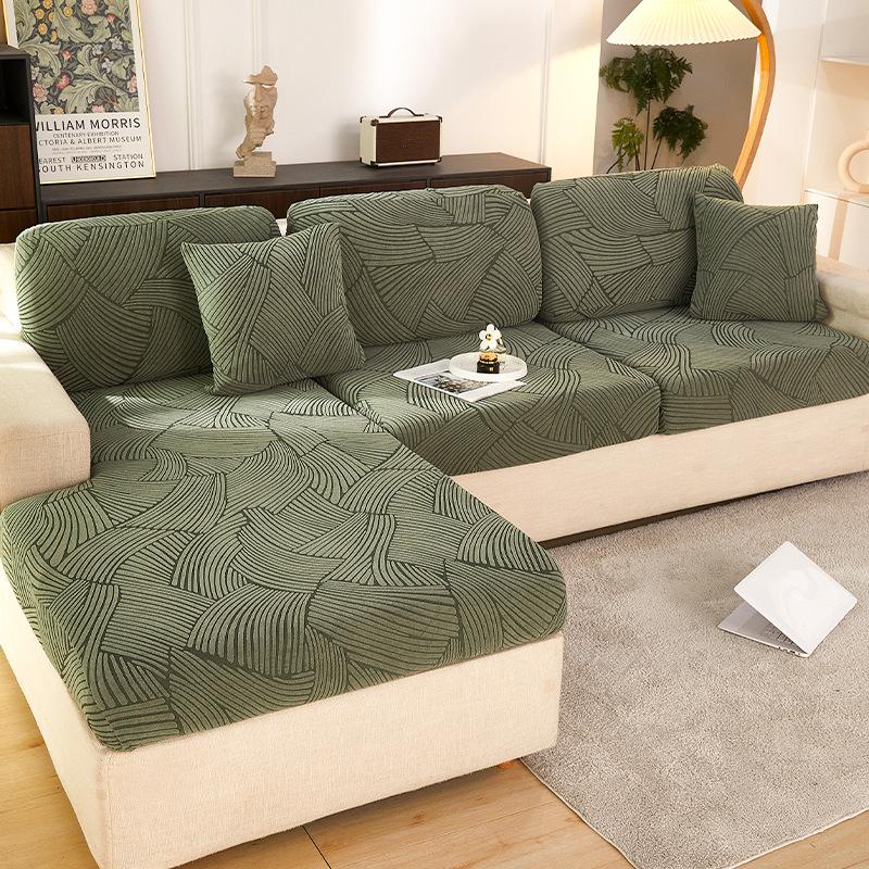 Ζακάρ Χοντρό κάλυμμα μαξιλαριού καθίσματος καναπέ Αφαιρούμενο τεντωμένο τμηματικό καλύμματα καναπέ καναπέ Έπιπλα Αντισκόνη Προστατευτικό Φιλικό προς τα κατοικίδια