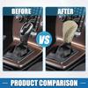 A ABSOPRO Car Shift Knob Cover for Universal Vehicles Interior Shift Gear Cover Trim Accessories Zipper Style Decorative Artificial Leather Beige