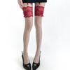 Summer Thin Long Socks Women Fashion Separable Garter Belt Stockings Ladies Sexy Red Charming Tights High Tube Lace Long Socks