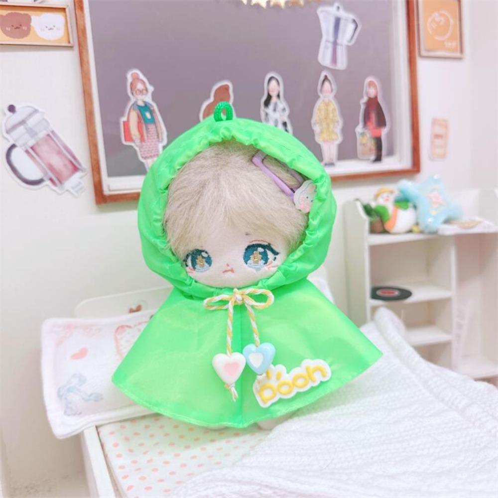 17cm Labubu Raincoat Doll Clothes 10cm 15cm Cotton Doll Starfish Body Sunscreen Suit Yellow Green Raincoat Pendant