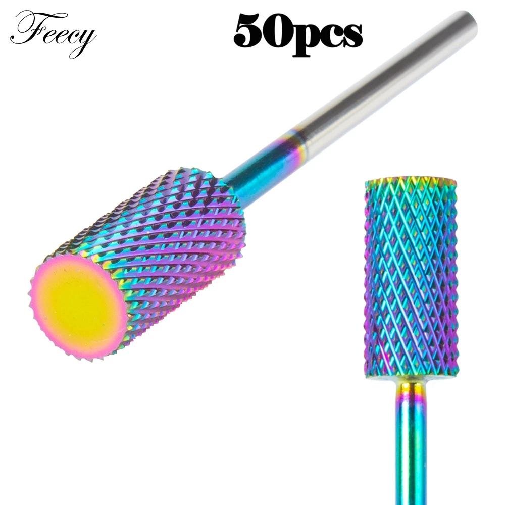 50pcs Tungsten Carbide Nail Drill Bit Milling Cutter Manicure Machine Equipment Cuticle Clean Burr Pedicure Accessories Tools