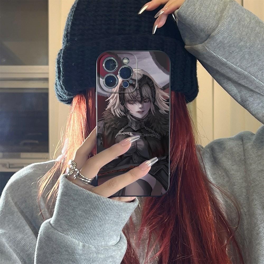 Jeanne D'Arc Alter Fodral FÖR IPhone 15 14 11 12 Pro 8 7 15 Plus 13 Pro MAX XR XS MINI SE 2020 Svarta Fodral