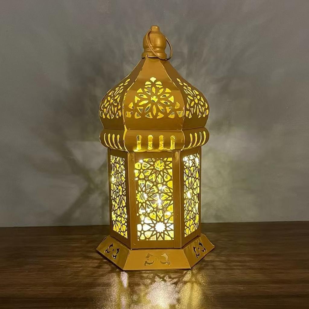 Floor Standing Candle Holder Handmade Iron Moroccan Type Wind Lantern for Ramadan Home Decoration and Celebrations