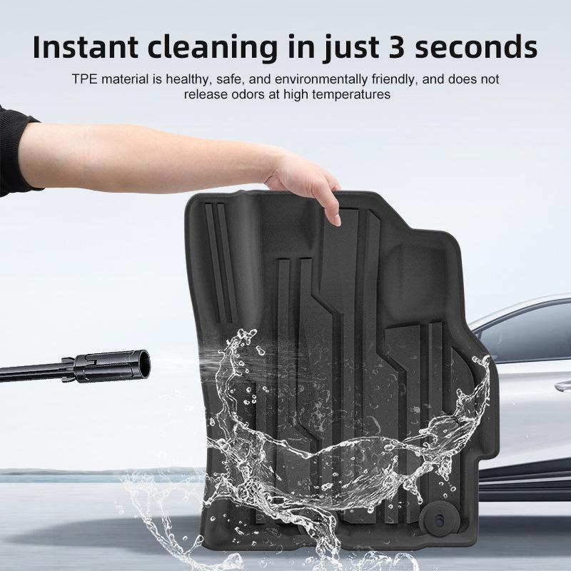 Eco-Friendly TPE Floor Mats for Mitsubishi Mirage Models 2011-2023, Including Trunk Mat