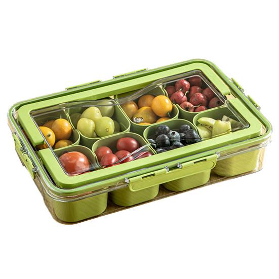 Food Storage Box Snack Box Container with Lid Large Capacity BPA Free Transparent Design Easy to Clean Divided Serving Tray