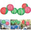 3pcs 10inch Watermelon Paper Lantern Portable Summer Hanging Lantern  Hawaii Party