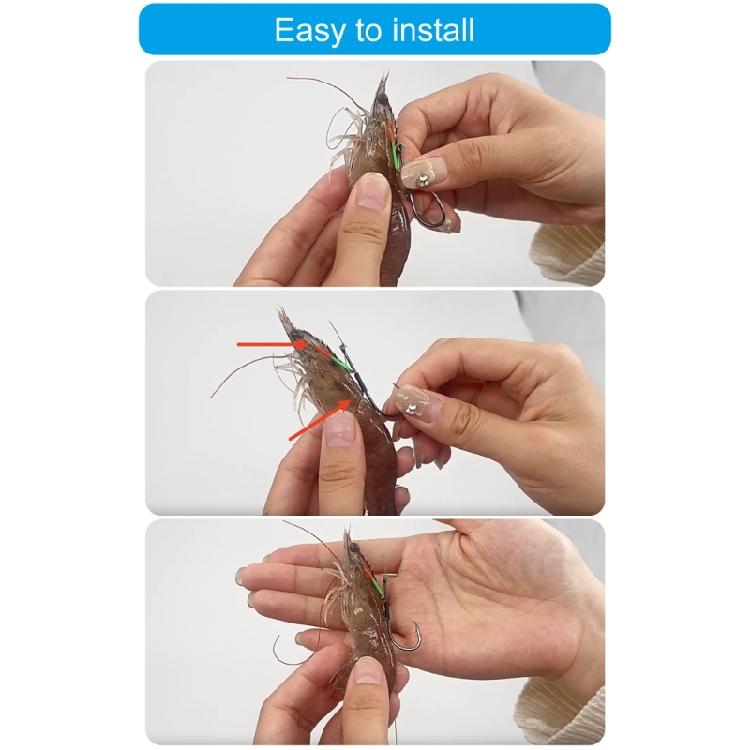 10Pcs Live Shrimp Fixed Hook Carbon Steel Long Shank Barbed Hook Universals Fishing Hook Shrimp Holder Hook Enduring