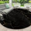 Luxury  Black Golden MarblePattern Round Shape Floor Mats Kitchen Hallway Runner Rug Bedroom Living Room Soft Carpet Non-slip Area Rug