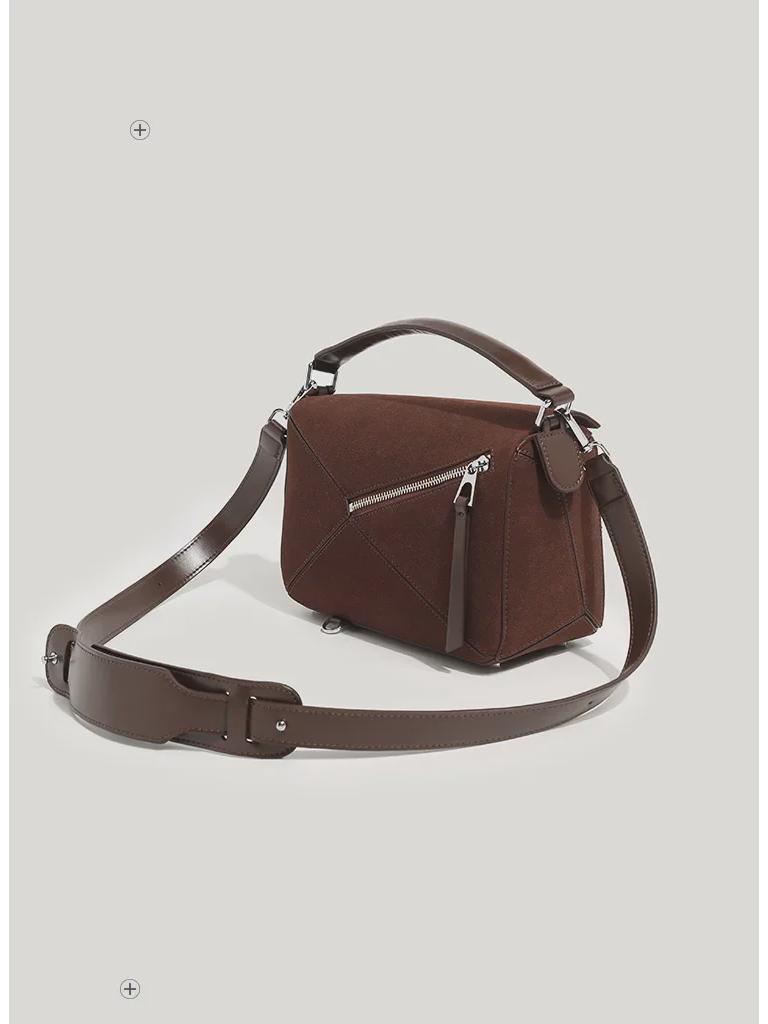 2025 Spring/Summer Women's Mini Geometric Soft Leather Pillow Shoulder Bag - Spliced Diamond Design