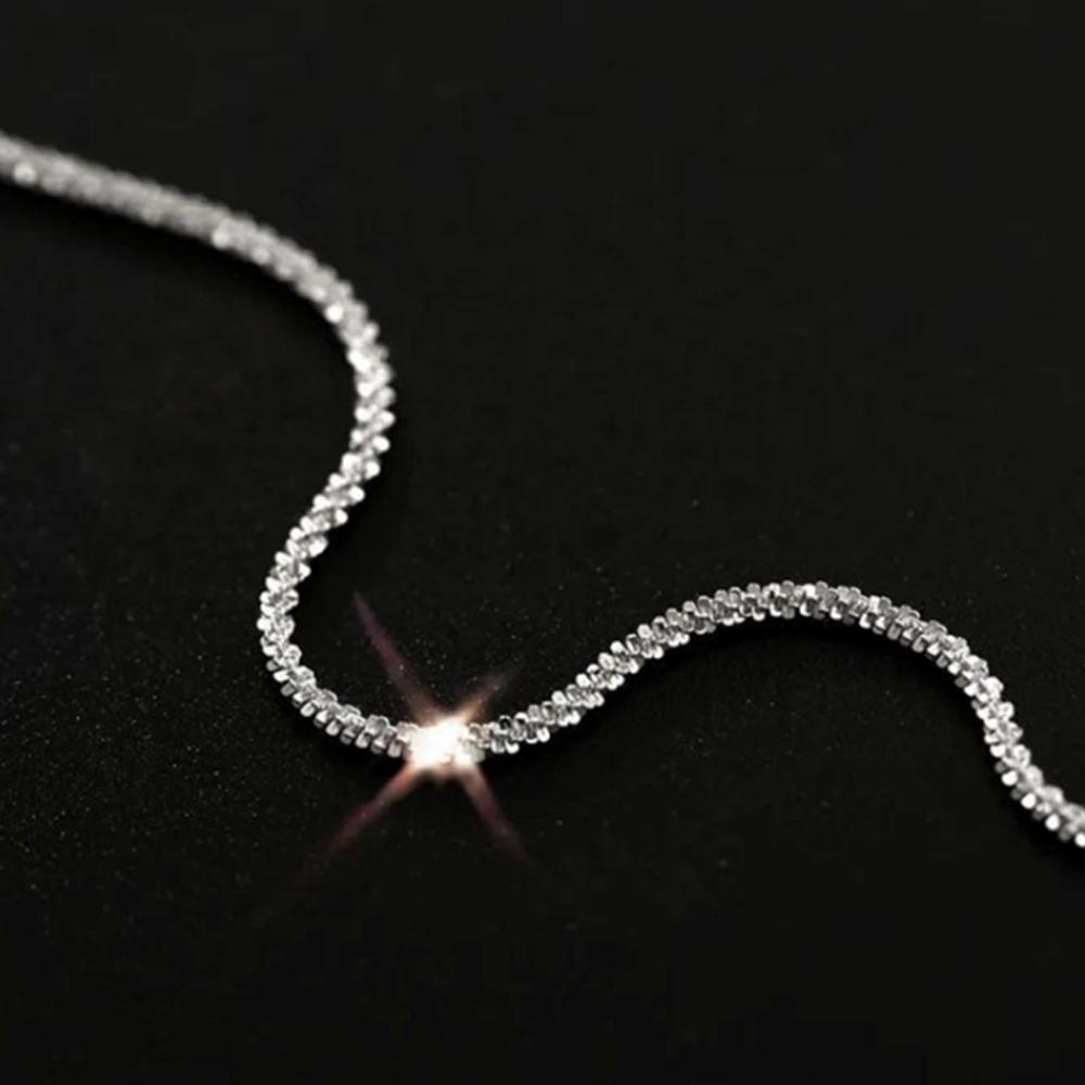 S925 Sparkling Screw Chain Bracelet – Flexible Movement, From Korea