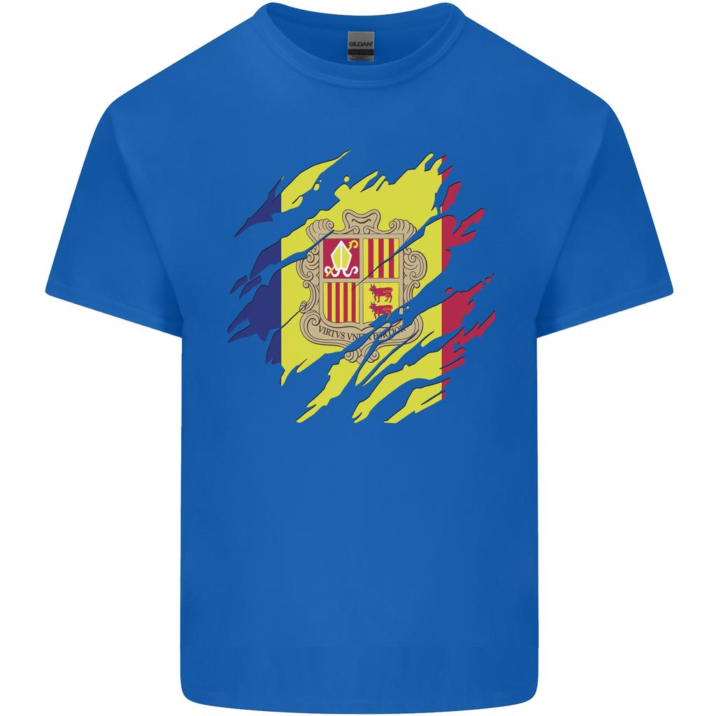 Torn Andorra Flag Andorran Day Football Unisexs Light Cotton TShirt