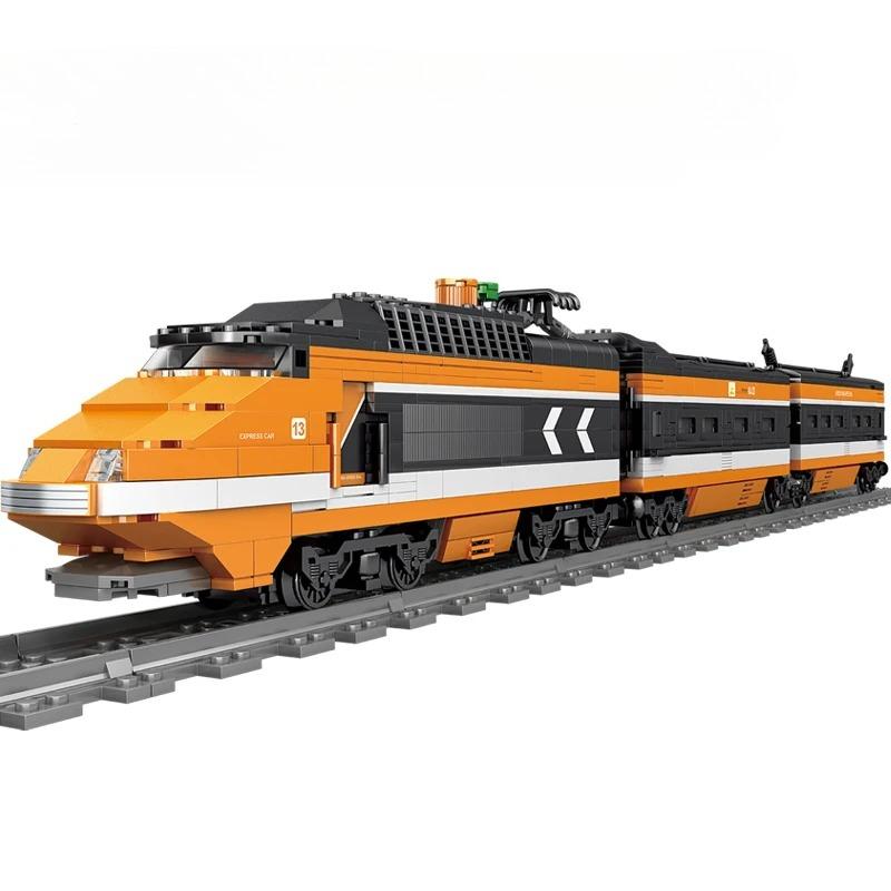 

Технический Городской Энергетический MOC Поезд Кирпичики 3D Модель Железнодорожный Путь Локомотив Строительные Блоки Вагон Метро Детские Игрушки Рождественские Подарки