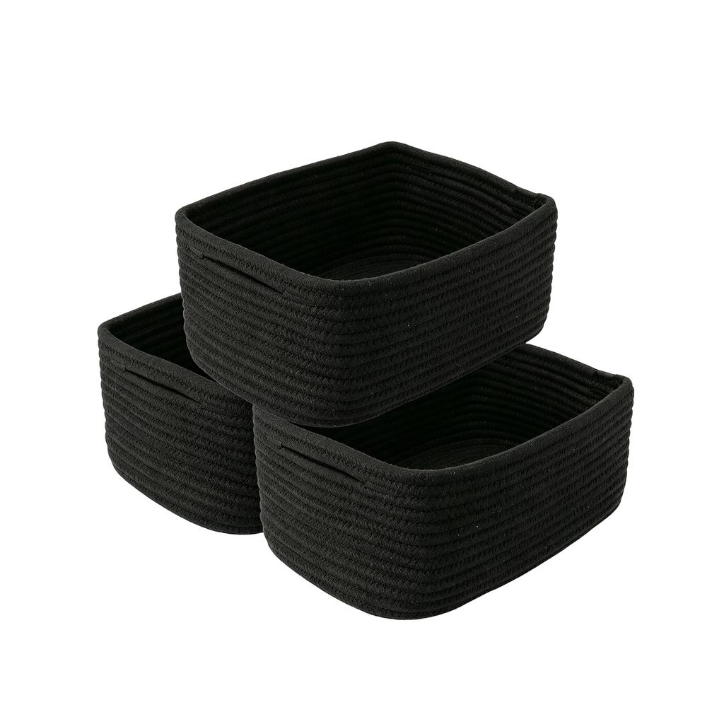 Cesta de Armazenamento de Corda de Algodão com Alças para Itens Pequenos, Cesta de Presente