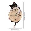 Cat Wall Hanging Clock Swinging Modern Silent Clock Animal Wall Ornament for Living Room Office Kitchen Indoor Home Decoration