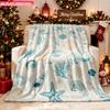 Blanket 1pc Sea Elements Pattern 2D-printed Flannel Throw Blanket-soft and Cozy Suitable for Use On the Sofa While Traveling At Th