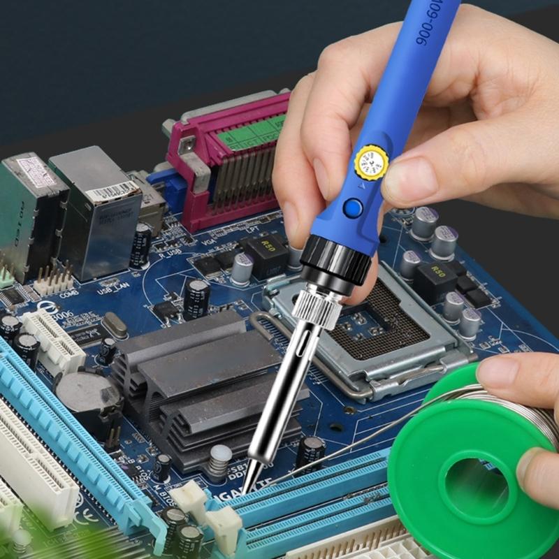 Soldering Iron Kits 60W 110V Upgraded Digital Electric Soldering Kits 200-480℃ Adjustable Temperature Welding Tool