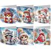 6Pcs Christmas Cardinal DIY Diamond Painting Card Rhinestone Painting Card Kit Diamond Daily Wish Card for Holiday Party Favors