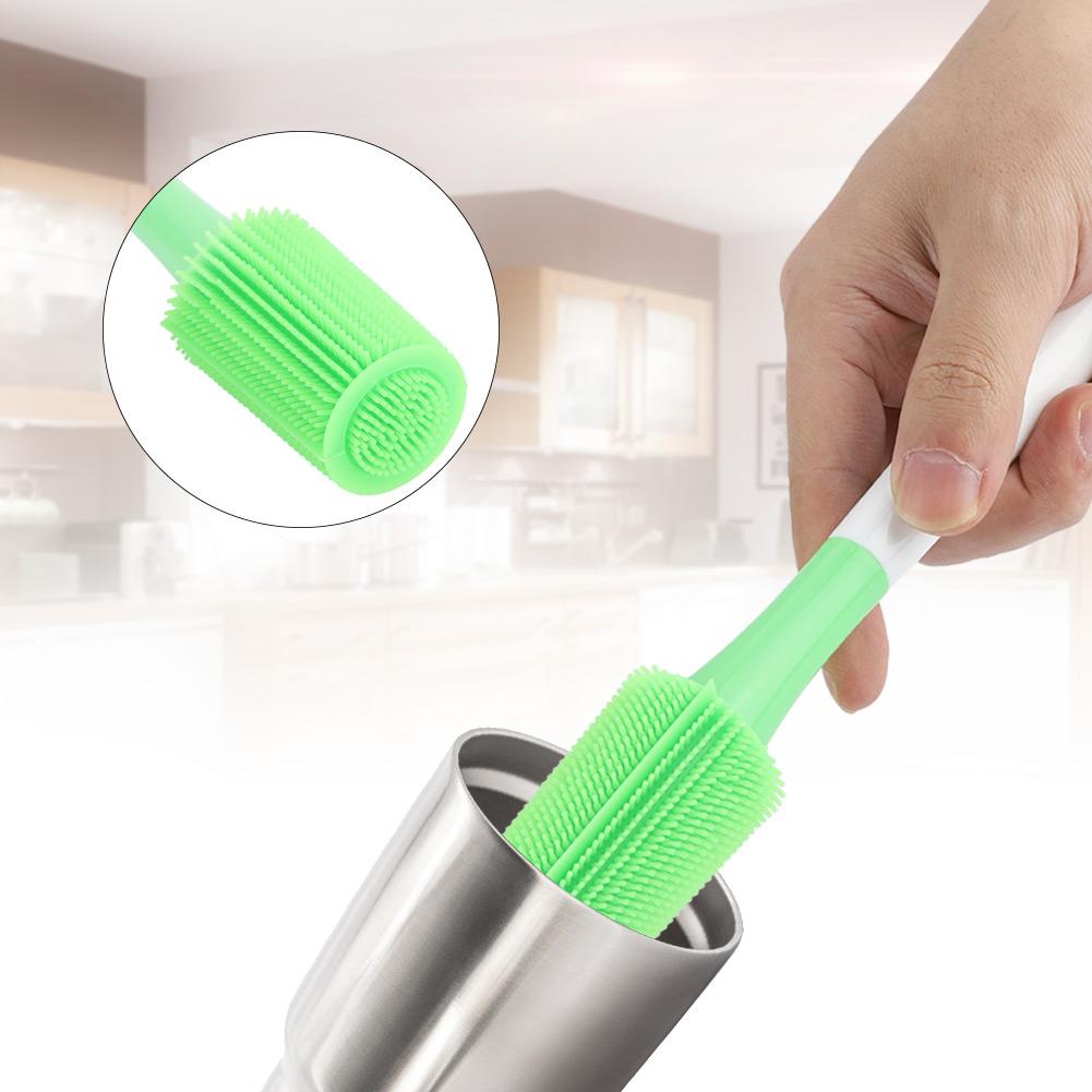 Bottle Brush with   Handle, Soft Silicone Brush Head, Effortless Cleaning, Hanging Hole, Silicone Mug Brush for Washing Mugs, Tea Sets,