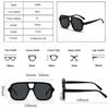 SO&EI Ins Popular Fashion Double Bridges Square Men Sunglasses Vintage Punk Yellow Blue Shades UV400 Men Trending Sun Glasses